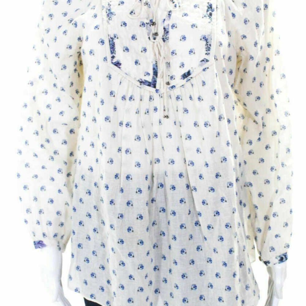 Rebecca Taylor Women's Cotton Floral Long Sleeve V
